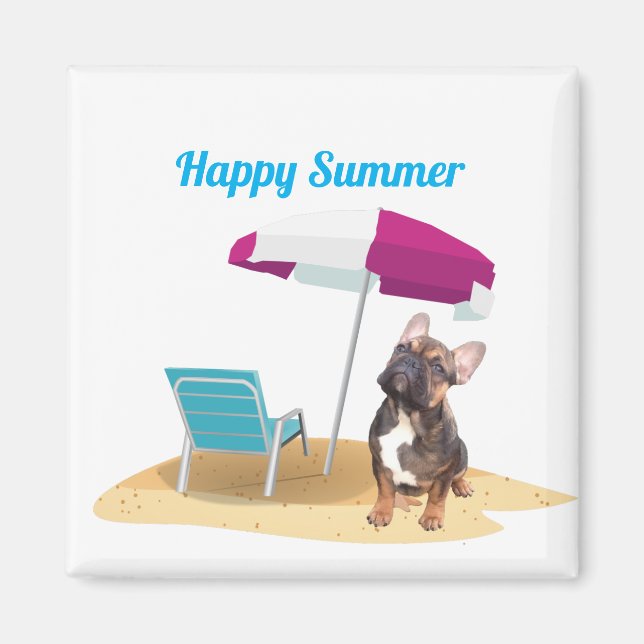 Íman  französische Bulldogge happy Summer Magnet (Frente)