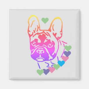 Íman französische Bulldogge mit Herzhalsband Magnet