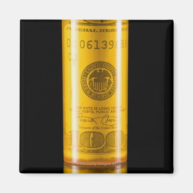 Íman Frasco de receita com cem dólares de fatura (Frente)