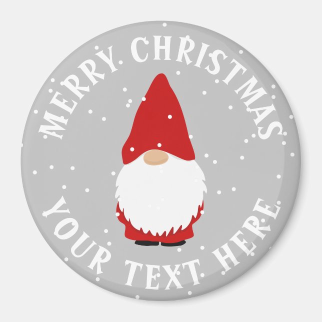 Íman Frasco personalizado do gnomo de Natal do troll es (Frente)