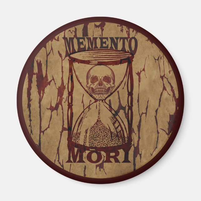 Íman Frase em Latim - Aproveite o Dia - Caveira Memento (Frente)