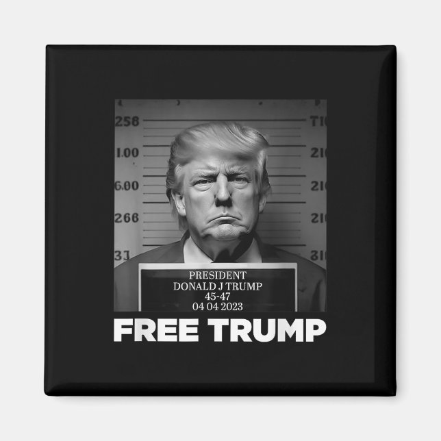 Íman Free Donald Trump Mugshot (Frente)