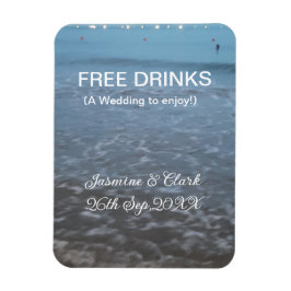 Íman Free drinks save the date beach wedding add name 