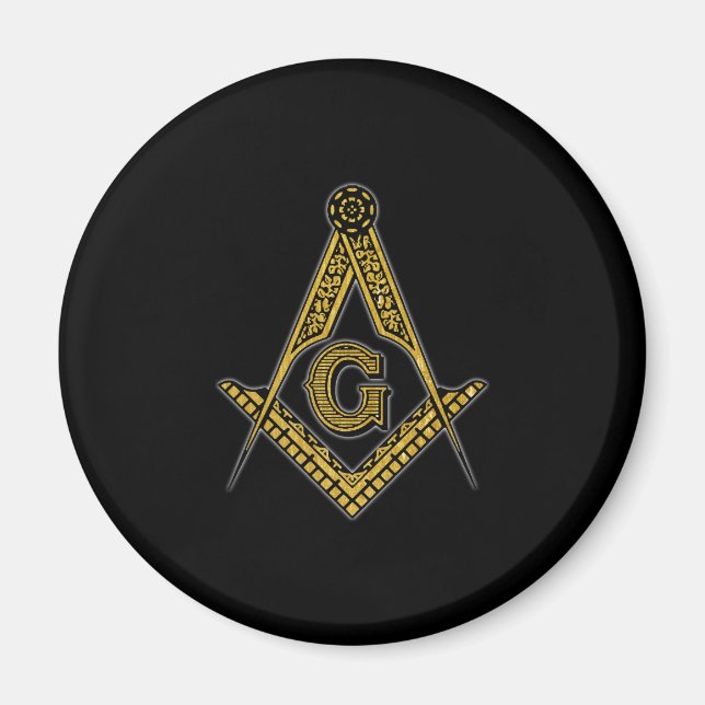 Íman Freemason (Preto e Dourado) (Frente)