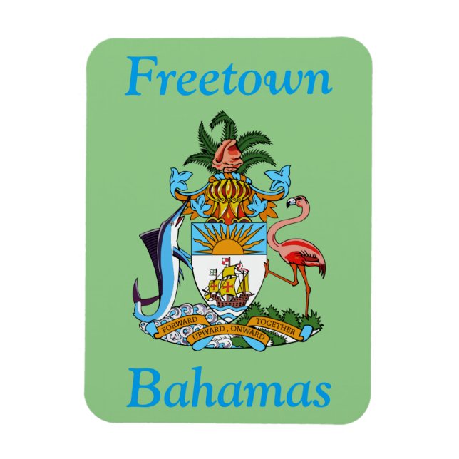 Íman Freetown, Bahamas com Casaco de Armas (Eleuthera) (Vertical)