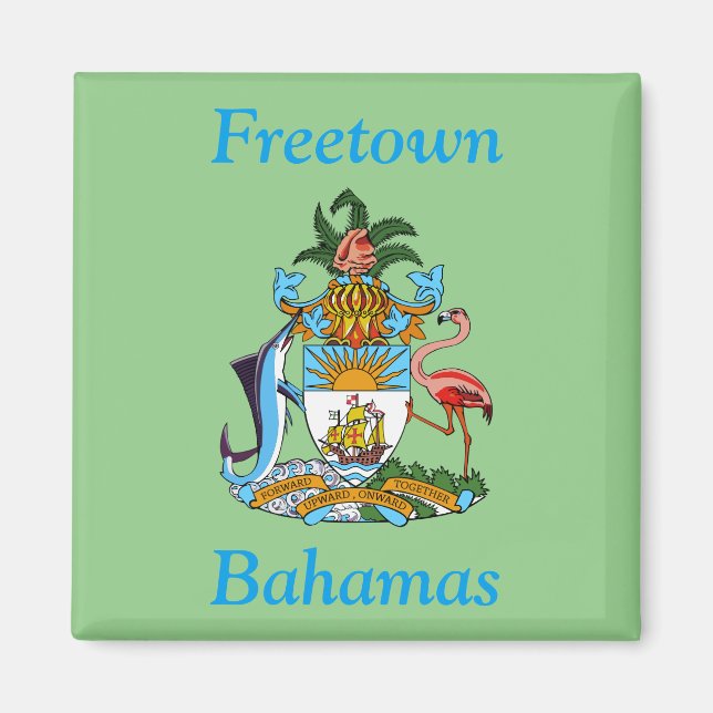 Íman Freetown, Bahamas com Casaco de Armas (Eleuthera) (Frente)