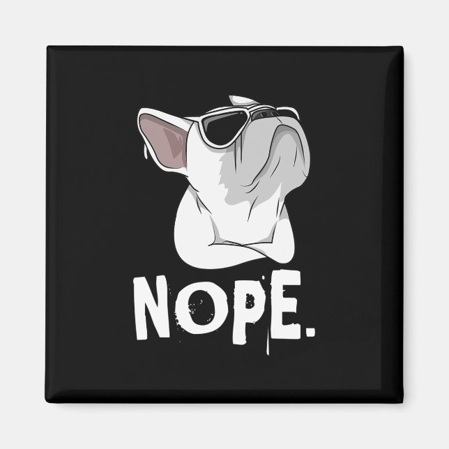Íman Frenchie Bulldog Francês Branco  (Frente)