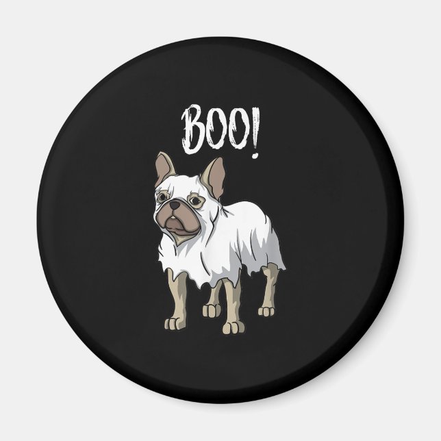 Íman Frenchie Ghost Costume Funny Bulldog Halloween (Frente)