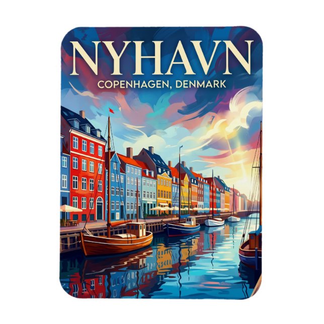 Íman Frente Marítima de Nyhavn Dinamarca (Vertical)