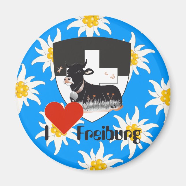 Íman Friburgo Schweiz Suisse Magnete (Frente)