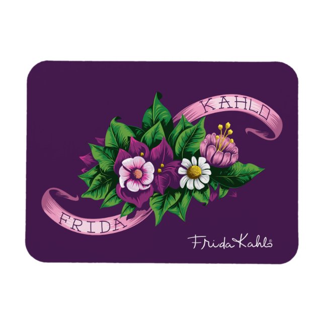 Íman Frida Kahlo | Buquê Floral Roxo (Horizontal)