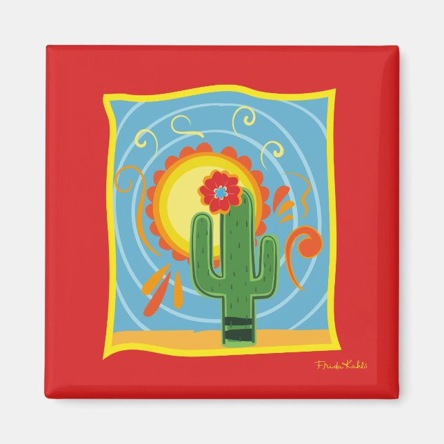 Íman Frida Kahlo Cactus Graphic (Frente)