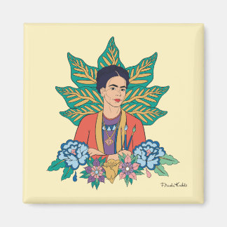 Íman Frida Kahlo Colorful Floral Graphic