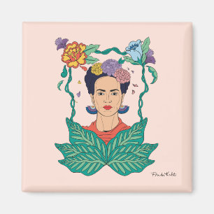 Íman Frida Kahlo Floral Frame Graphic