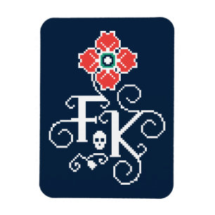 Íman Frida Kahlo   Homenagem Floral