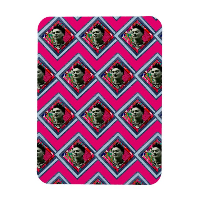 Íman Frida Kahlo Retro Denim Diamond (Vertical)