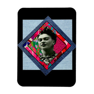 Íman Frida Kahlo Retro Pink Denim