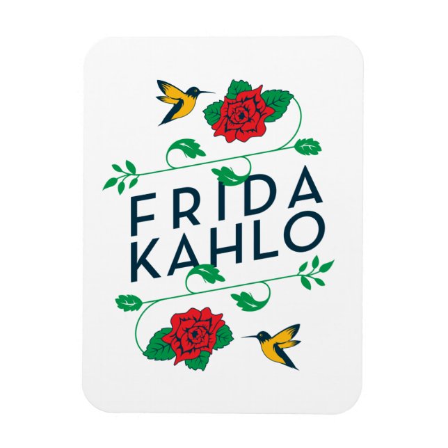 Íman Frida Kahlo | Tipografia Floral (Vertical)