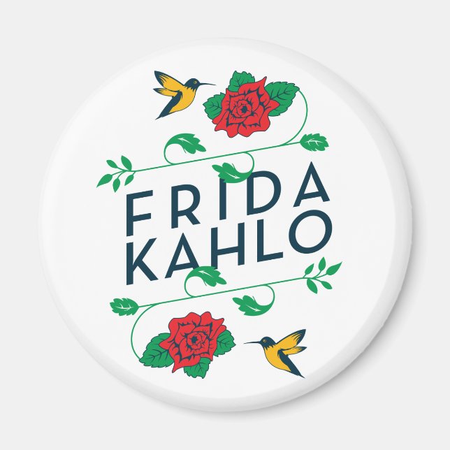 Íman Frida Kahlo | Tipografia Floral (Frente)