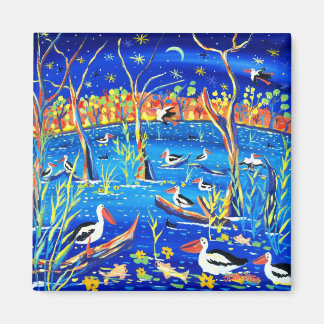Íman Fridge Art: Pelican Roost, Estação Banrock