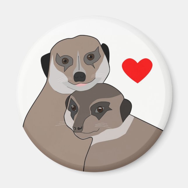 Íman Fridge-Magnet "Meerkats in Love" (Frente)