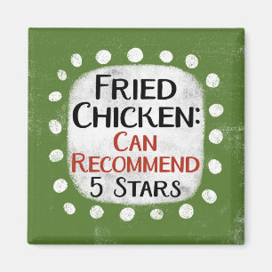 Íman Fried Chicken Review 5 Stars Refrigerator Magnet