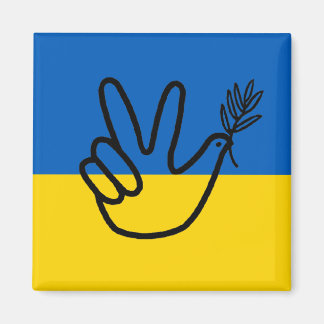 Íman Friedenstaube auf der ukrainischen Flagge