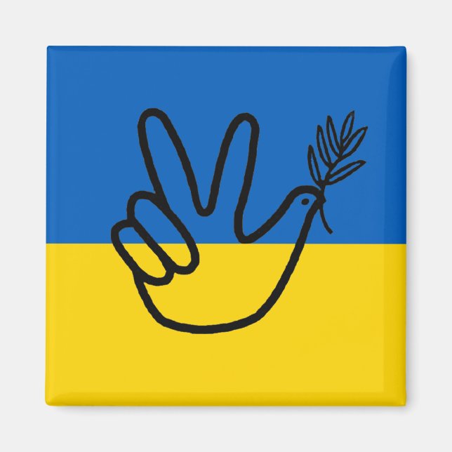 Íman Friedenstaube auf der ukrainischen Flagge (Frente)