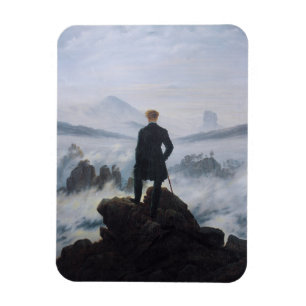 Íman Friedrich's Wanderer acima do mar de nevoeiro
