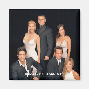 Íman FRIENDS™ Grupo em Trajes Formais Preto e Branco