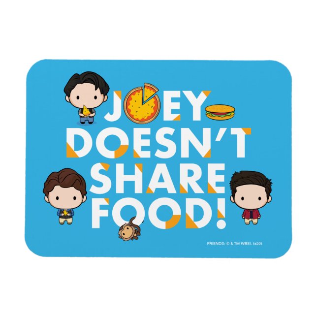 Íman FRIENDS™ | Joey Não Divide Comida Chibi (Horizontal)