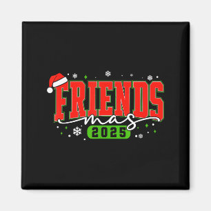 Íman Friendsmas 2025 Amigos Chapéu de Papai Noel Feliz