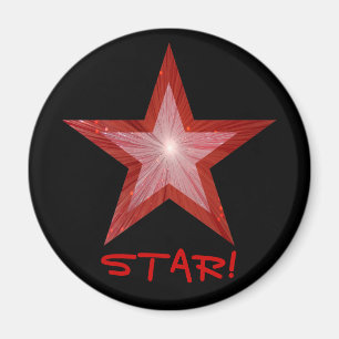 Íman Frigideira Red Star 'STAR'! preto arredondado