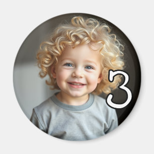 Íman Frigorífico Personalizado de Foto e Idade