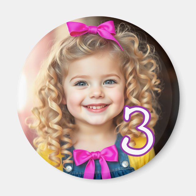 Íman Frigorífico Personalizado de Foto e Idade (Frente)