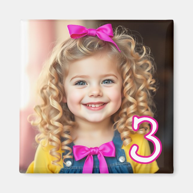 Íman Frigorífico Personalizado de Foto e Idade (Frente)