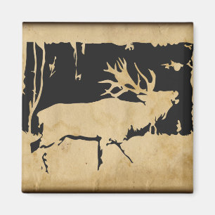 Íman Frigorífico Rustic Elk Wildlife Hunting Nature Ani