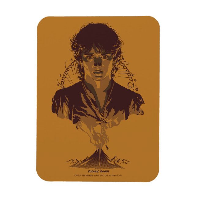 Íman FRODO™ MONTE DOOM™ Inscrição Tengwar Gráfica (Vertical)