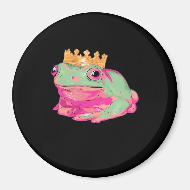 Íman Frog King Funky Meme Classic Style (Frente)