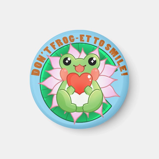 Íman Frog Love – Cute Motivational Art (Frente)