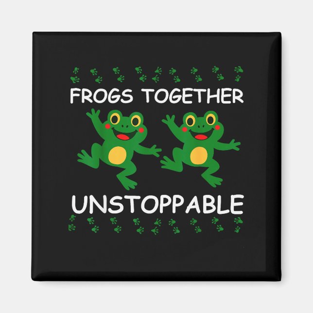 Íman Frogs Together Unstoppable Funny Animal Lovers Des (Frente)