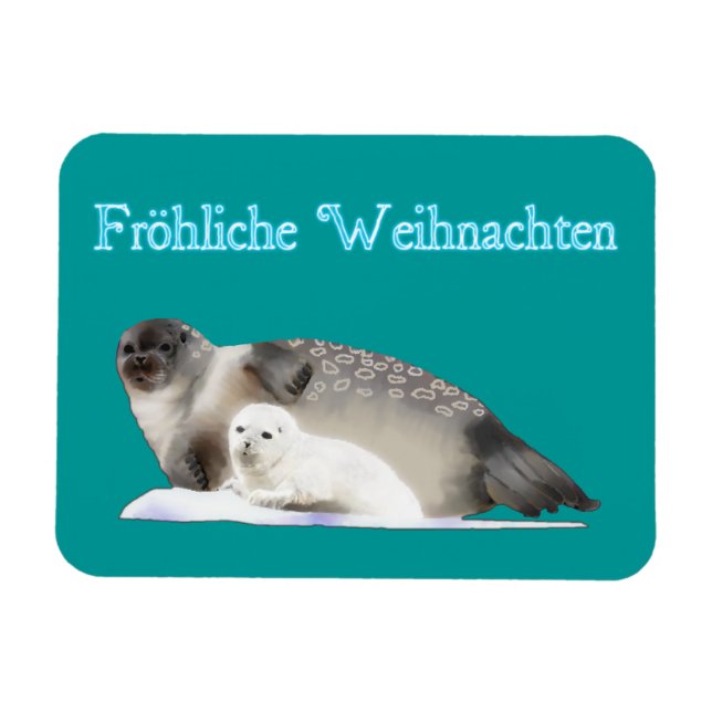 Íman Froliche Weihnachten - Selo com Toque (Horizontal)