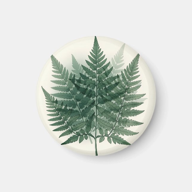Íman Frondes de Samambaia Verde Elegantes Botânica  (Frente)