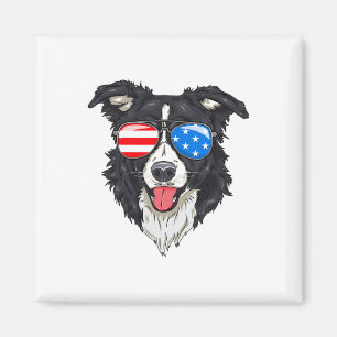 Íman Fronteira Collie Lover Cão Patriótico 4 De Julho D
