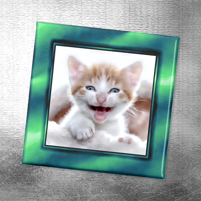 Íman Fronteira de Fotos Verde do Mar (Add Your Own Photo)