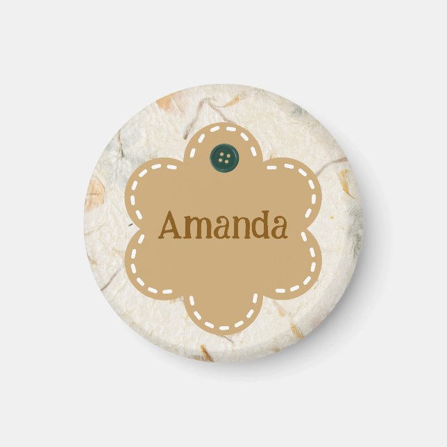 Íman Fronteira marrom-fria-doce e fofinha personalizada (Frente)