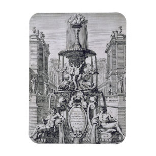 Íman Frontispício 'da fonte e Waterjets no AIE