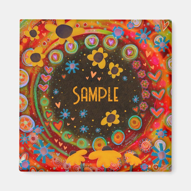 Íman Frotas de margarida divertidas com o ímã de inspir (Frente)