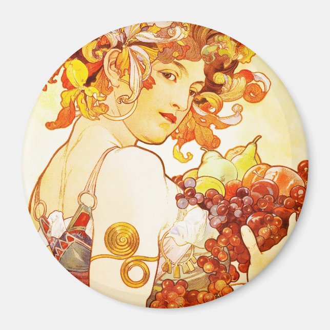 Íman Fruta, Alphonse Mucha - Magnet (Frente)