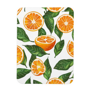 Íman Fruta Botânica Laranja Cítrica Sem Costura